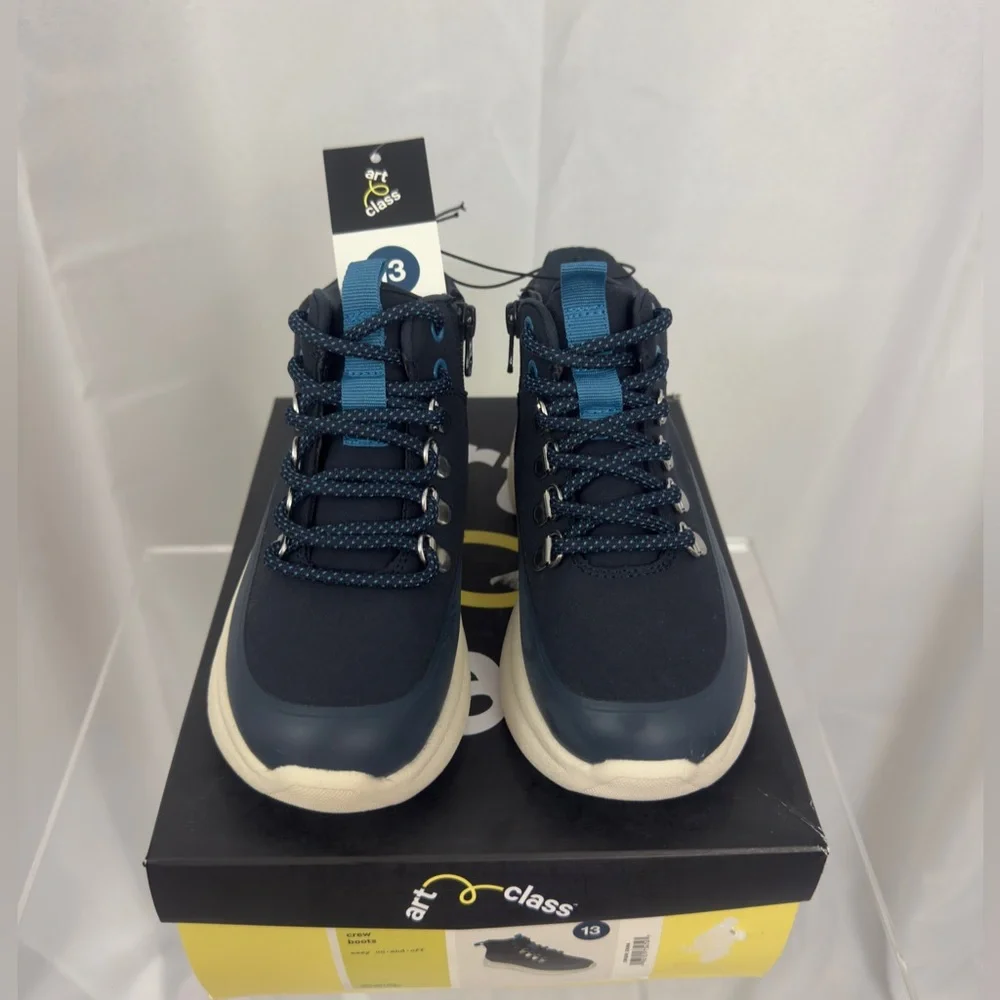 Unisex Kids Easy On & Off Navy & Blue High-Top Sneakers/Boots Little Kids 13 NWT